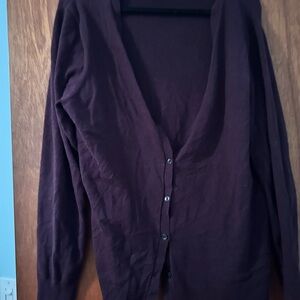 GAP Purple Cardigan Sweater V-Neck Knit
